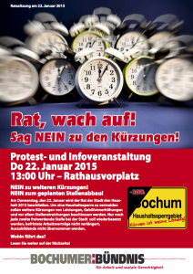 Dokumentiert: Aufruf des Bochumer Bündnisses für Arbeit und soziale Gerechtigkeit